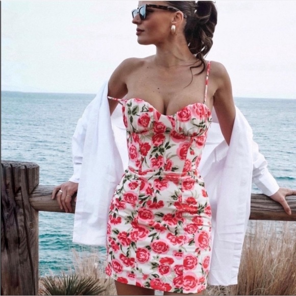 New Zara | Floral Print Corset Style Dress - Picture 3 of 10